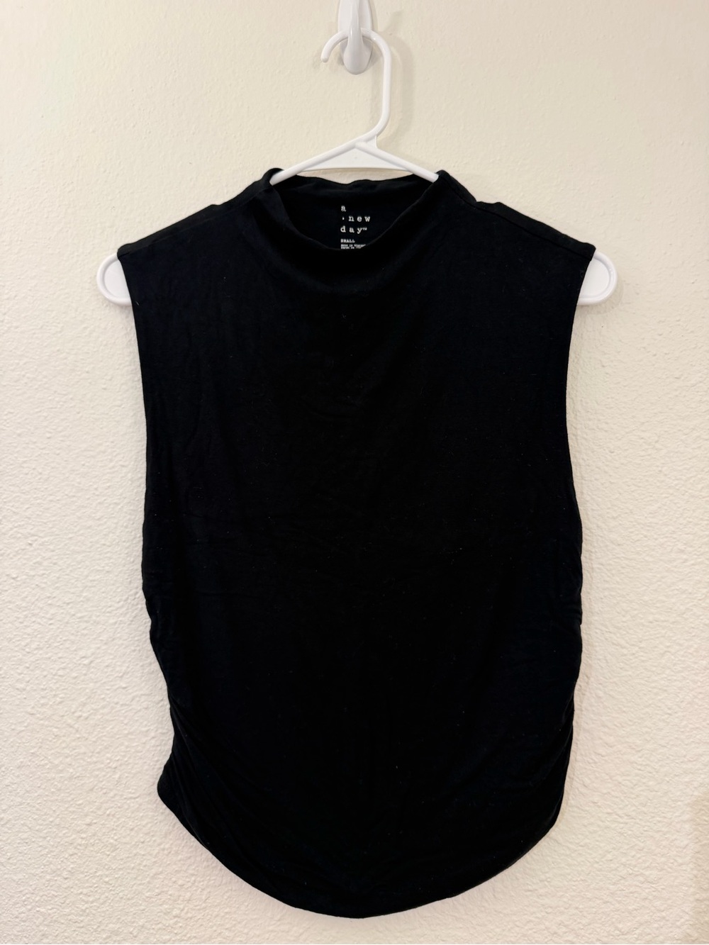 Black Mock Neck Sleeveless Tank